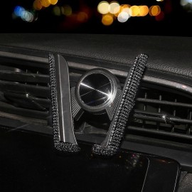 Bling Crystal Car Accessories V Shape Phone Holder Car Phone Holder Dashboard Air Vent Clip Mount