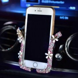 Hot Daisy Diamond Car Phone Holder Snap-in Air Outlet Support Universal Navigation Bracket