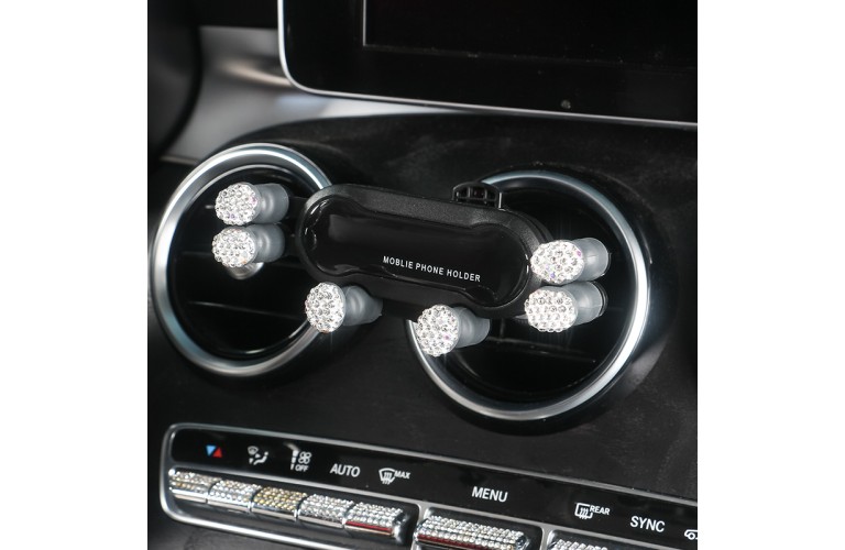 Car Air Vent Mount Clip Mobile Phone Stand Support Car Diamond Accessories for Woman Gravity bling car phone holder