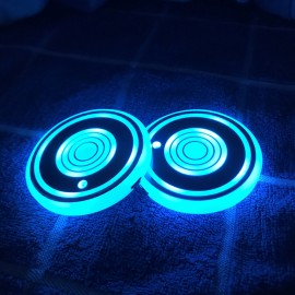 Car LED Glow Water Coaster Acrylic Rechargeable Atmosphere Mat with Magnet for Car Bar Home